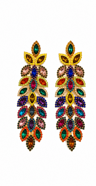 Multi Color Vibrant Crystal Earrings