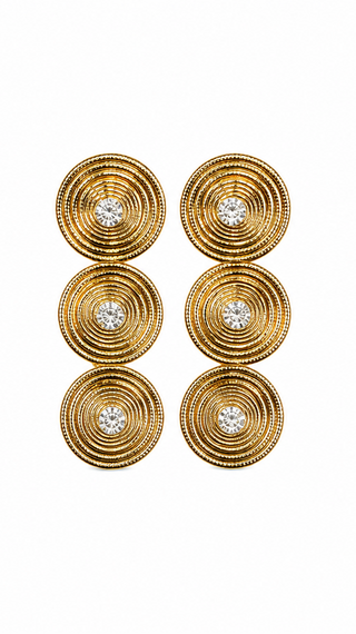 Gold Statement Crystal Embellished Earrings
