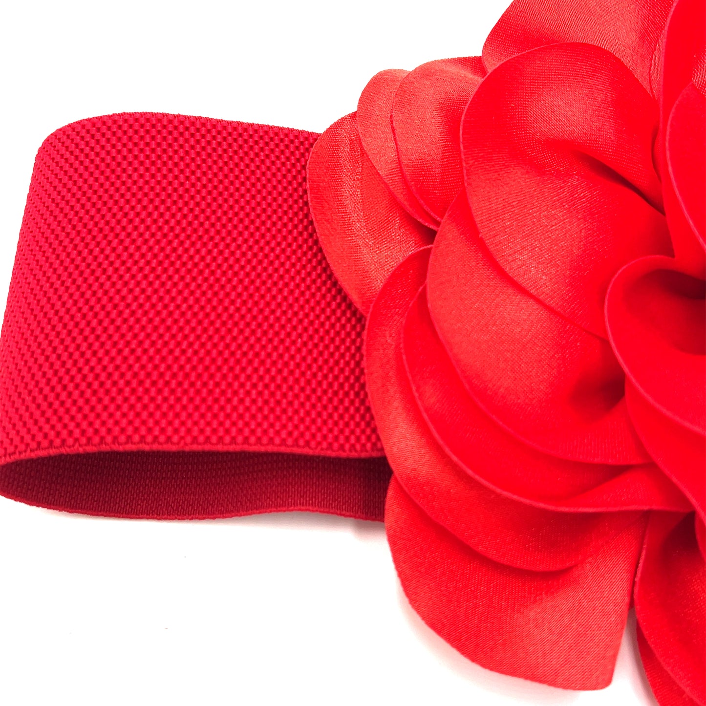 Red Flower Elastic Waist Belt - Born To Glam