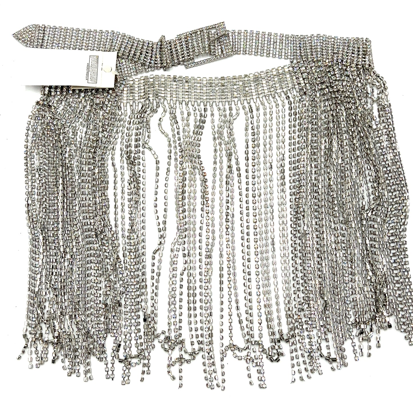 Silver Rhinestone Fringed Belt - Born To Glam