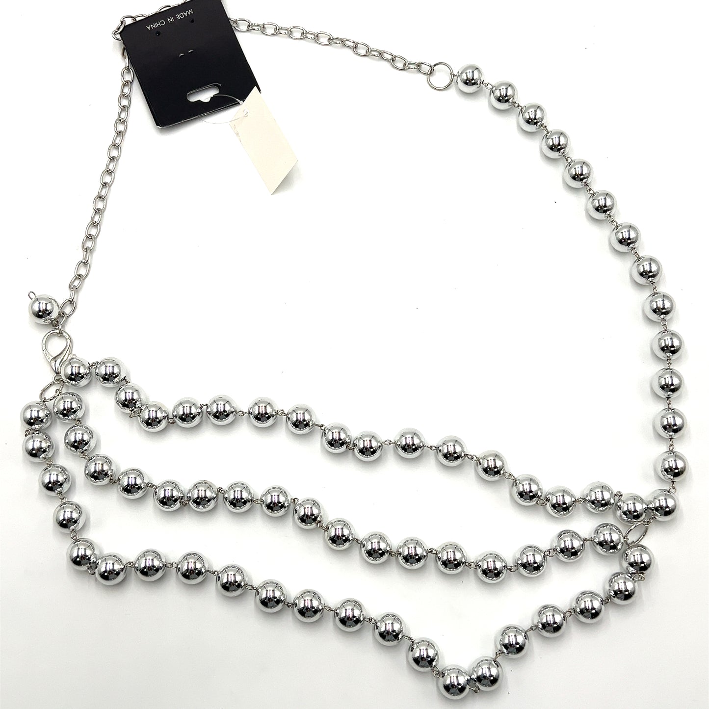 Silver Multi Layered Ball Chain Belt - Born To Glam