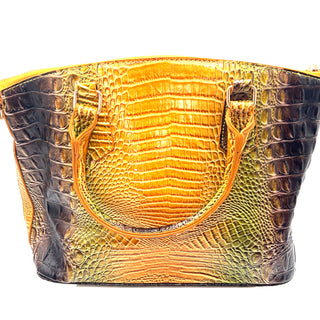 Vegan Leather Crocodile Print Handbag - Born To Glam