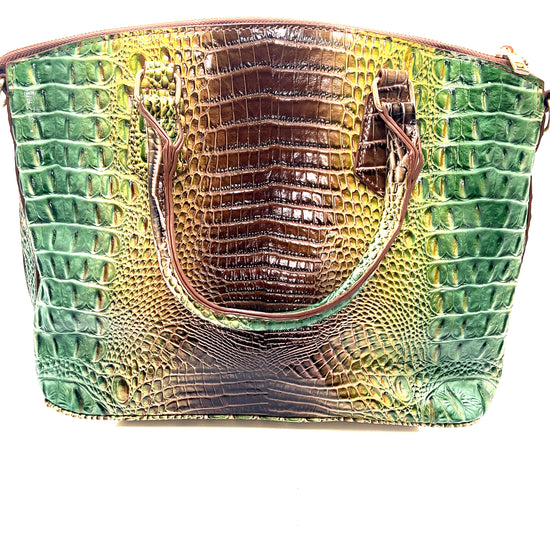 Vegan Leather Crocodile Print Handbag