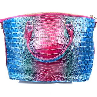 Vegan Leather Crocodile Print Handbag - Born To Glam