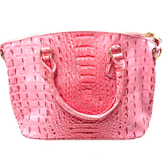 Vegan Leather Crocodile Print Handbag - Born To Glam