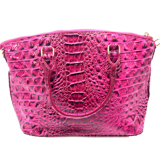 Vegan Leather Crocodile Print Handbag - Born To Glam