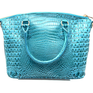 Vegan Leather Crocodile Print Handbag - Born To Glam