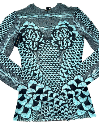 Kaylee Top-Aqua Petals - Born To Glam