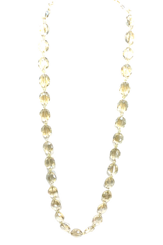 Crystal Oval Long Necklace - Born To Glam
