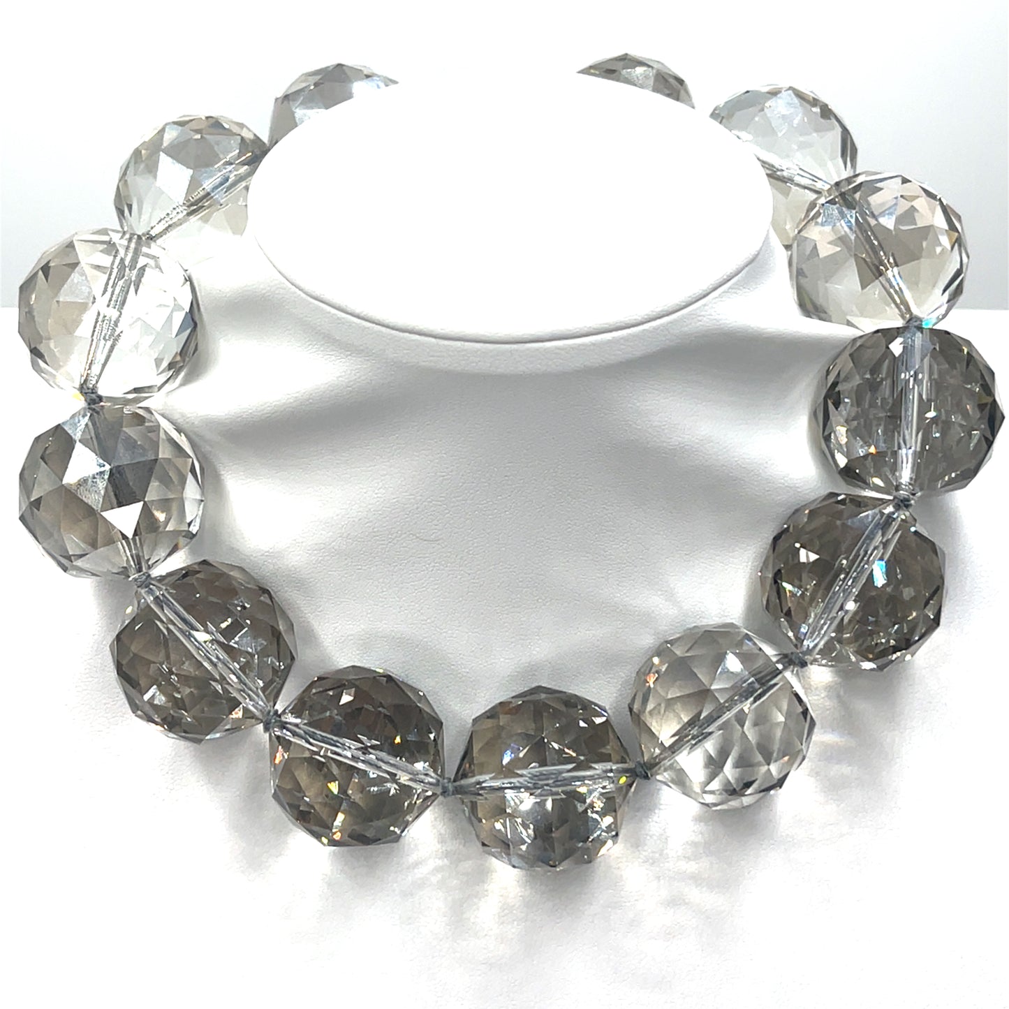 Smoked Silver 30mm Crystal Sphere Necklace