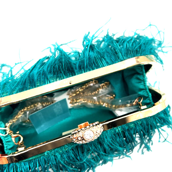 Vibrant Feather Evening Bag - Born To Glam