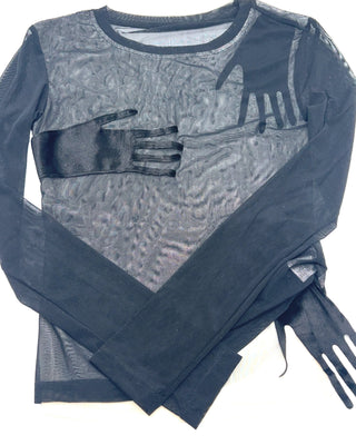 Sheer Hands Black Top - Born To Glam