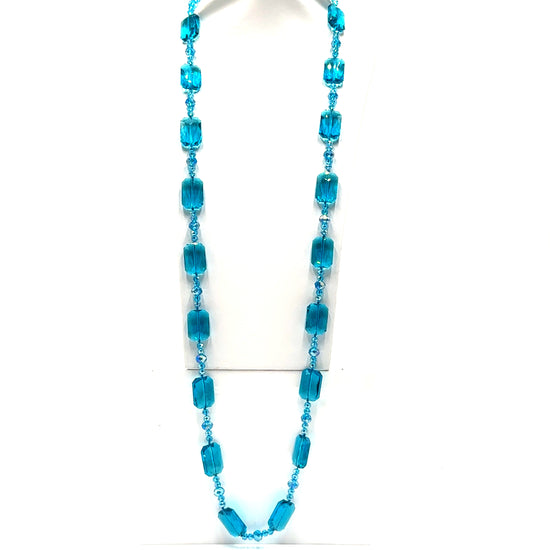 Rectangle Crystal Long Necklace Born To Glam