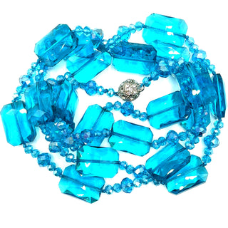 Rectangle Crystal Long Necklace