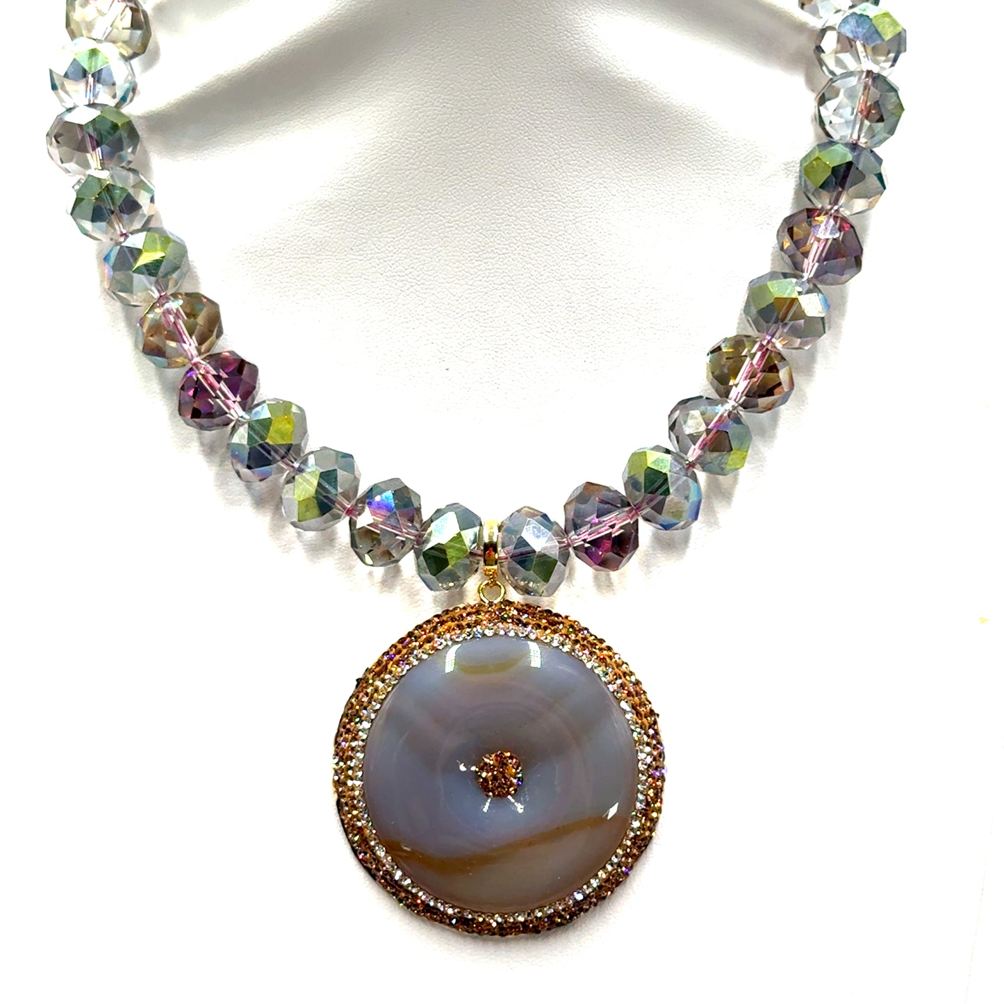 Adjustable 16mm Rondelle Short Necklace Born To Glam