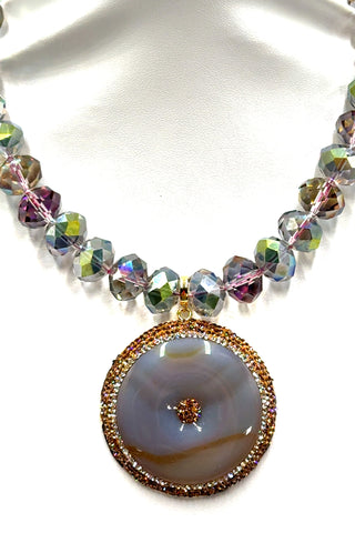 Adjustable 16mm Rondelle Short Necklace - Born To Glam