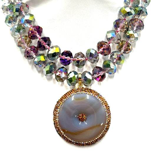 Adjustable 16mm Rondelle Short Necklace Born To Glam