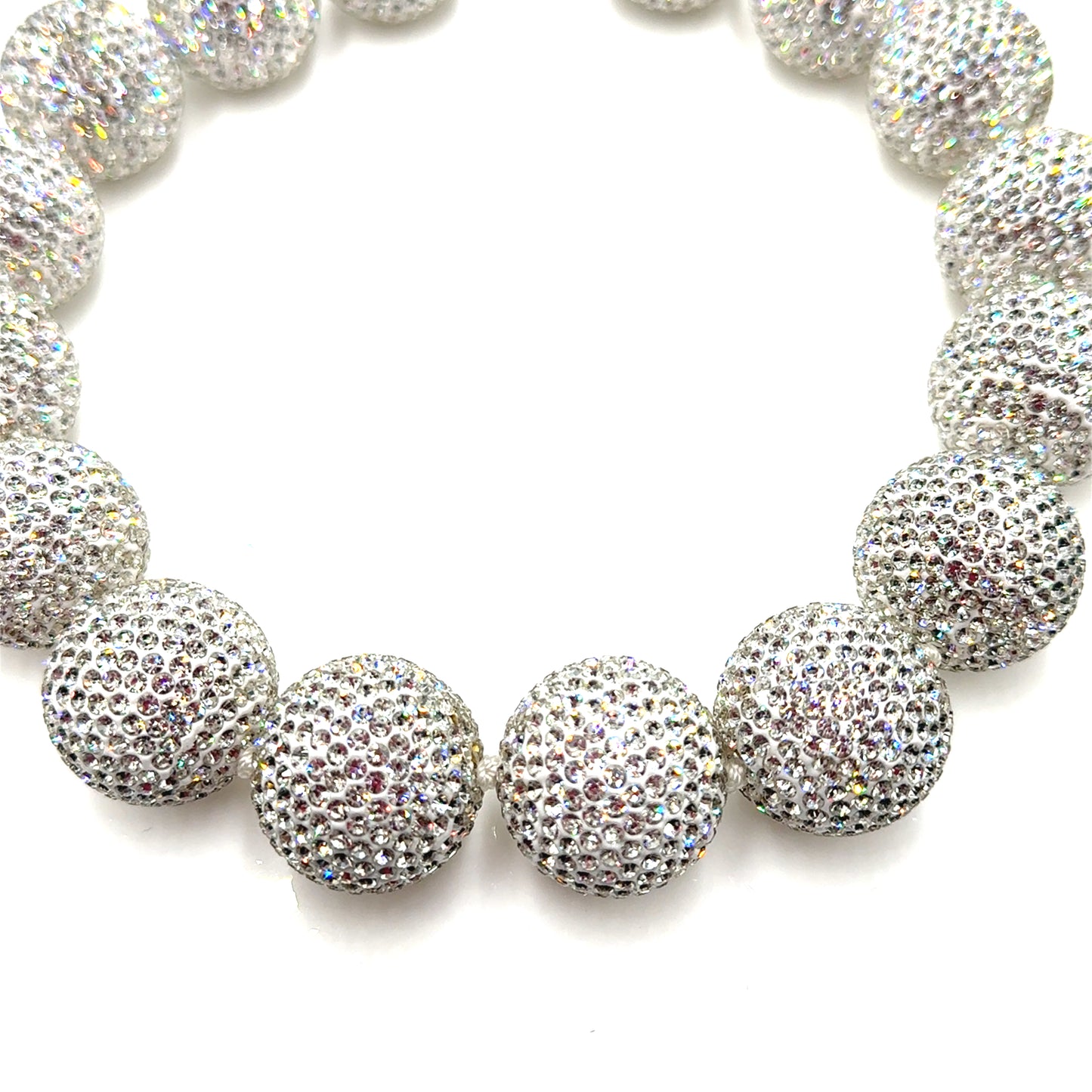 Crystal Sphere Statement Necklace Born To Glam