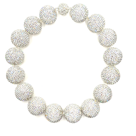 Crystal Sphere Statement Necklace Born To Glam