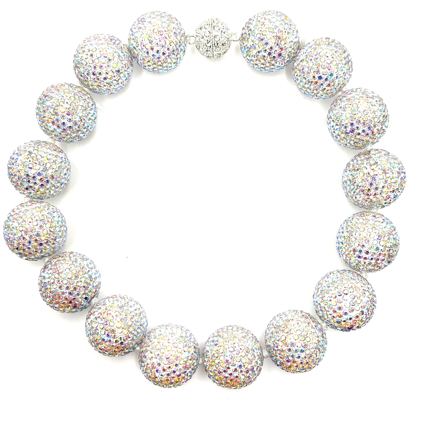 Crystal Sphere Statement Necklace Born To Glam