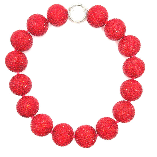 Crystal Sphere Statement Necklace Born To Glam