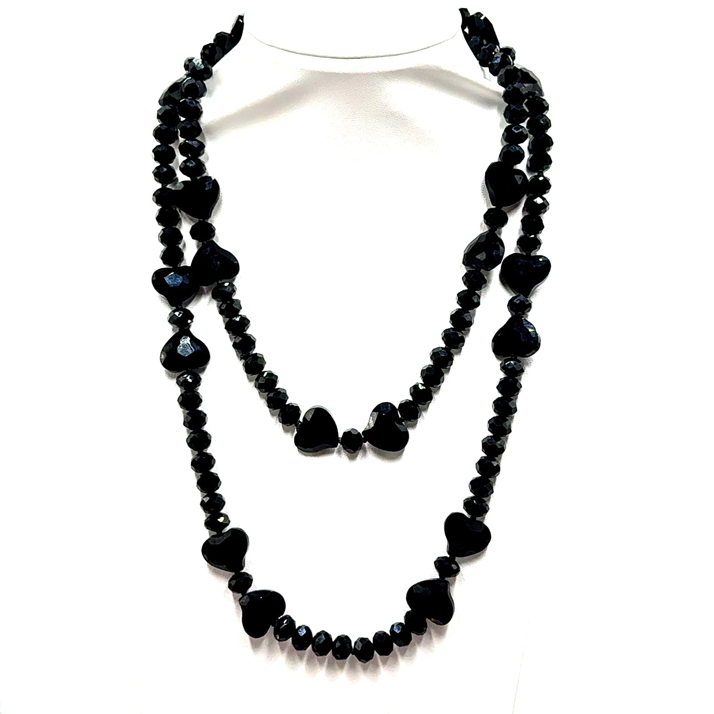 Crystal Hearts Long Necklace - Born To Glam Born To Glam