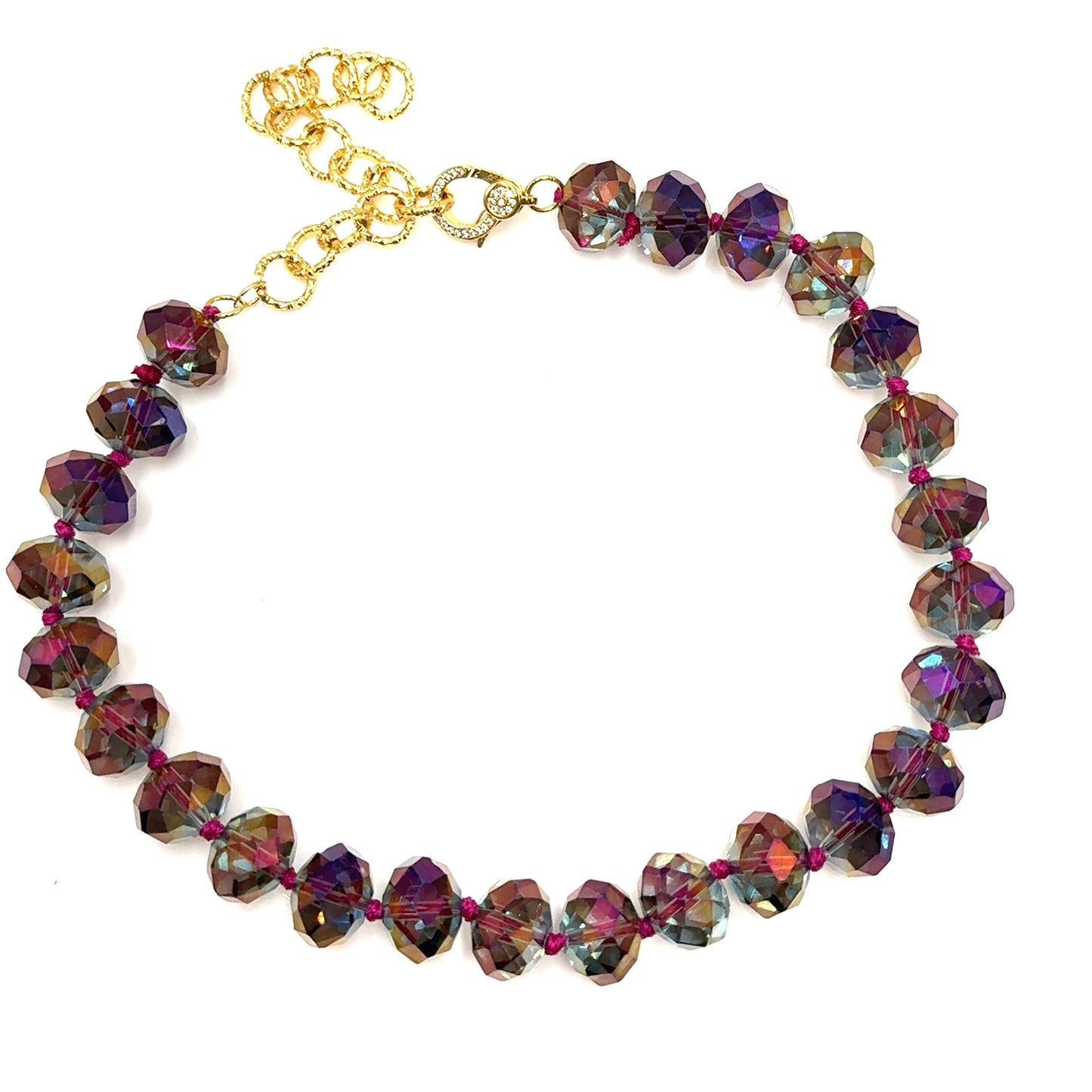 Adjustable 16mm Rondelle Short Necklace Born To Glam