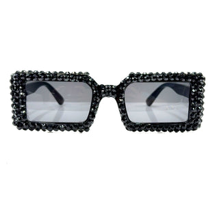 Sparking Rhinestone Vintage Rectangle Sunglasses - Born To Glam