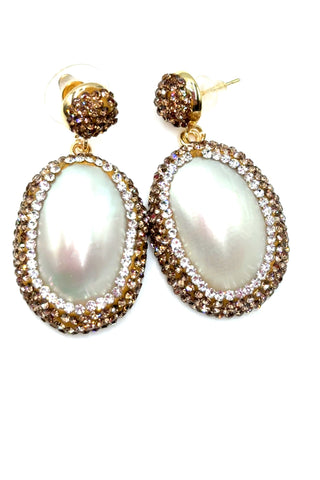 Golden Pearl Dangle Earring - Born To Glam