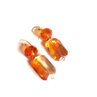 Amber Orange Crystal Dangle Earring - Born To Glam