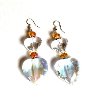 Crystal Hearts Drop Earring - Born To Glam