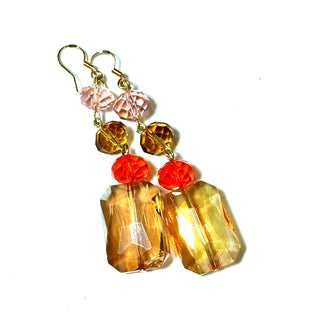 Champagne Long Dangle Earring - Born To Glam