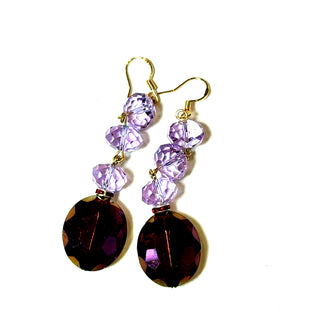 Lavender Oval Long Crystal Earring - Born To Glam