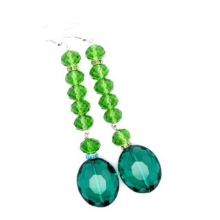 Green Emerald Crystal Earrings - Born To Glam