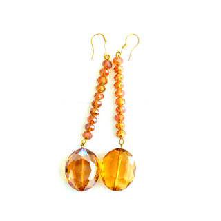 Amber Crystal Dangle Earring
