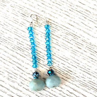 Turquoise Gemstone Crystal Dangle Earring