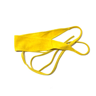 Yellow Suede Tie Belt - Born To Glam