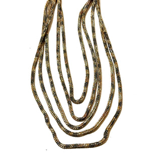 Leopard Print Pave Stone Multi Strand Necklace