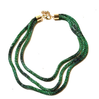 Rhinestone 3 Layer Tie Dye Multi-Strand Necklace