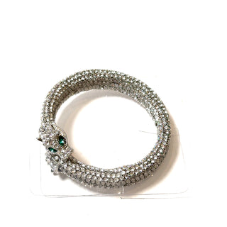 Pave Stone Coil Panther Head Bangle - Born To Glam