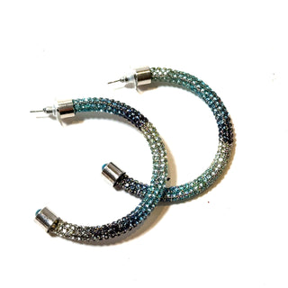 Tie Dye Pave 2 Inch Hoop Earring - Born To Glam