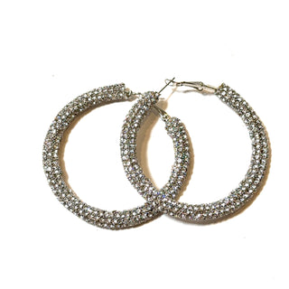 Rhinestone 2 Inch Studded Hoops