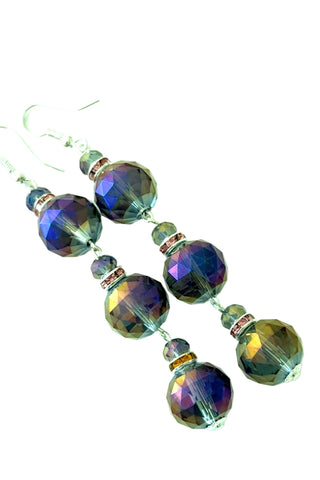 Purple Ombre Crystal Dangle Earring