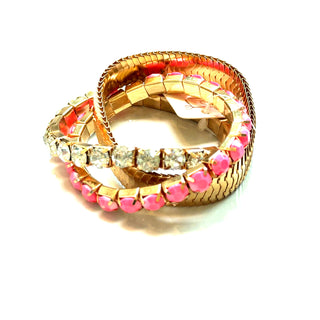 Pink & Clear Rhinestone Multistrand Bracelet
