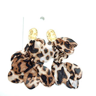Style the Leopard Ruffle Long Earring exclusively at Born To Glam