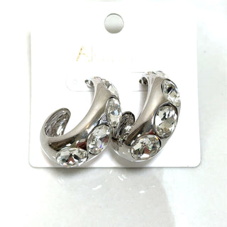 Silver & Clear Stud Earring