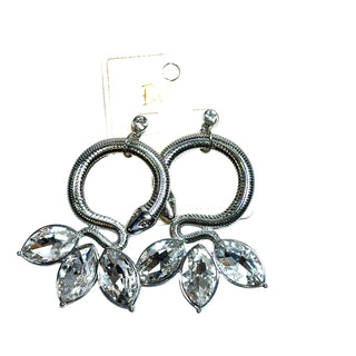 Silver Crystal Snake Statement Earrings