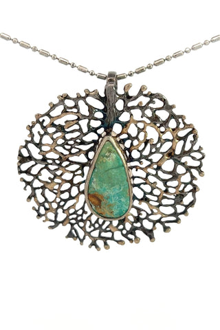 Sterling Silver Turquoise Web Pendant - Born To Glam