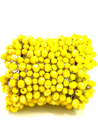 Yellow Luxe Crystal Cascade Extra Large Statement Bracelet - Born To Glam