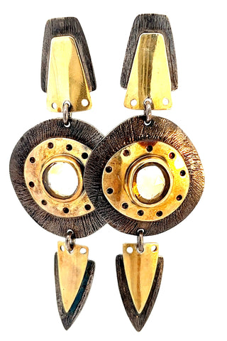 925 Gold and Silver Gemstone Earring - Born To Glam